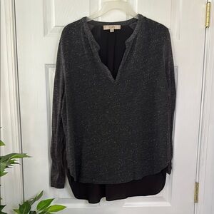 LOFT Heather Gray Knit Top